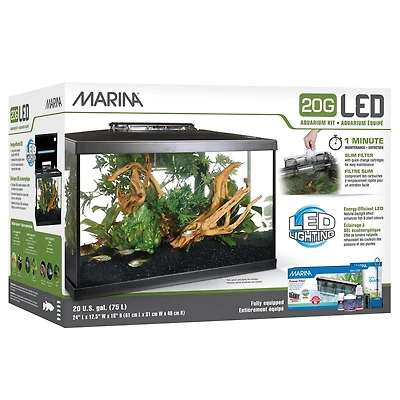 Marina 20G (20 Gal.) LED Fish Tank Aquarium Starter Kit