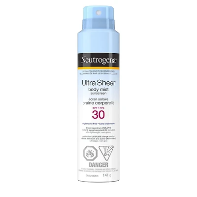 Neutrogena Ultra Sheer Body Mist Sunscreen Spray SPF 30