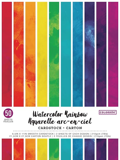 Colorbok Watercolour Rainbow Cardstock