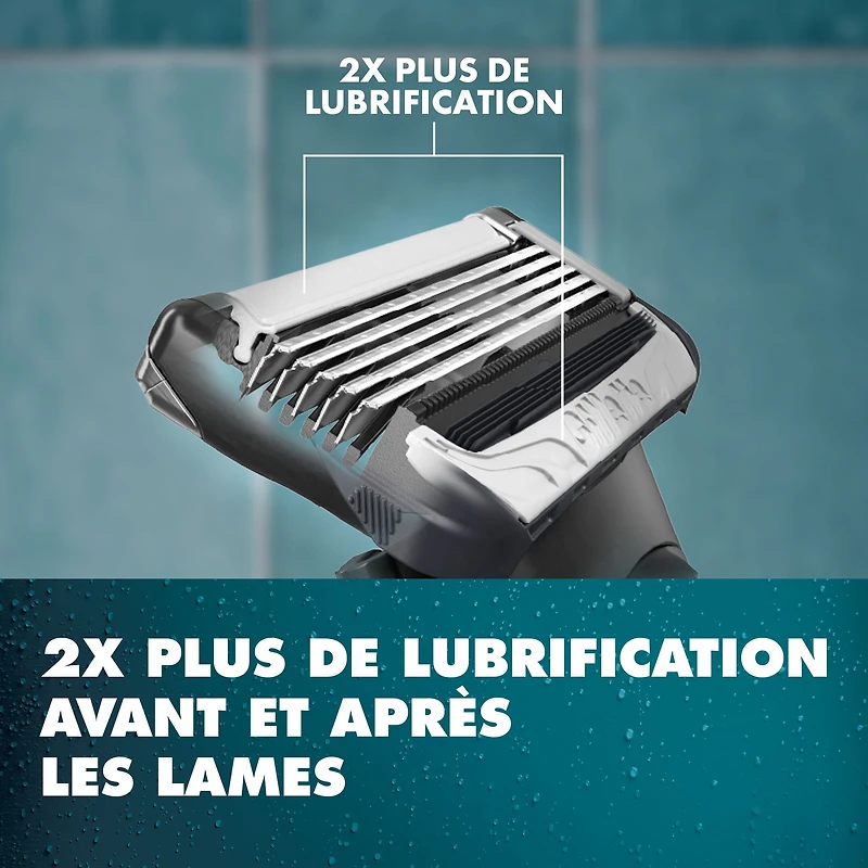 Rasoir pour poils pubiens pour hommes Gillette Intimate, rasoir pour poils pubiens et rasage corporel pour homme, doux et facile à utiliser, conçu pour les poils pubiens, 1manche de rasoir, 2cartouche 1CT