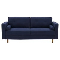 Ensemble de salon CorLiving Mulberry 2 pièces, style Mid-Century moderne, avec canapé et fauteuil, bleu marine