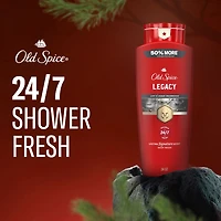 Nettoyant pour le corps Old Spice Collection Rouge pour hommes, parfum Legacy, propreté rafraîchissante, formule hydratante, parfum longue durée