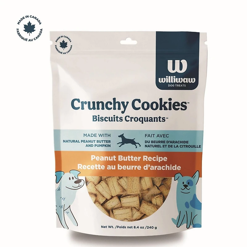 Williwaw Crunchy Cookies Peanut Butter, Dog Treats, 240 g