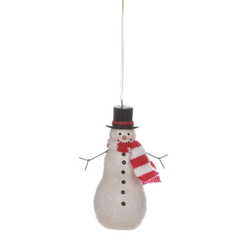 HOLIDAY TIME RESIN SNOWMAN ORNAMENT