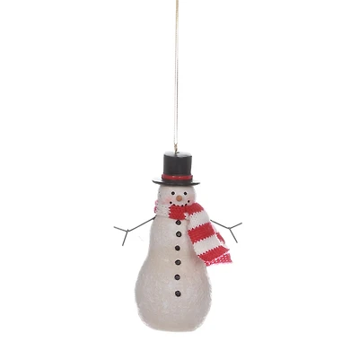 HOLIDAY TIME RESIN SNOWMAN ORNAMENT