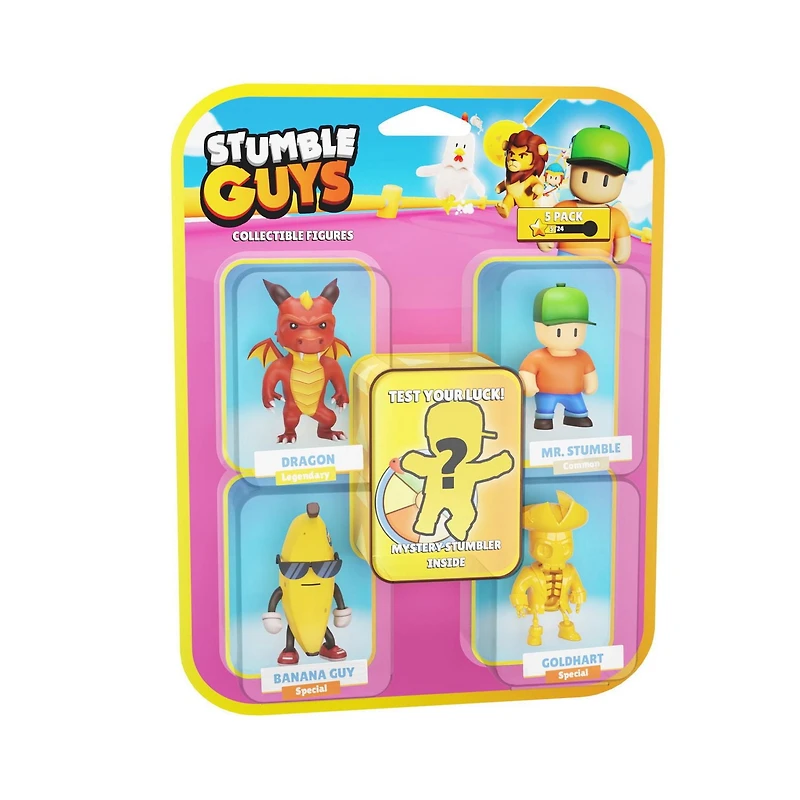 Figurines à collectionner Stumble Guys 5 paquet en boîte mystère – 1 personnage rare à collectionner Figurines Stumble Guys