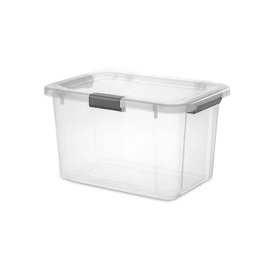 Sterilite Boîte de Rangement avec Couvercle à Charnière 28L Gris 28L