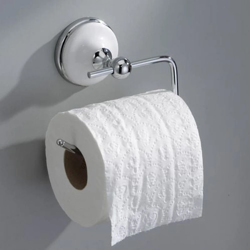 Chelsea Tissue Holder - Chrome and Porcelain