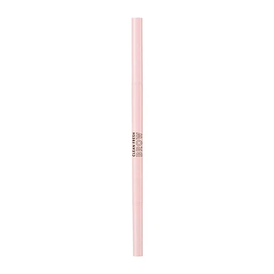 Clean Fresh Brow Nano Eyebrow Pencil, Ultra-Precise Tip, Waterproof, Transfer-Resistant, Built-In Spoolie, Vegan Formula, 1mm nano precision tip