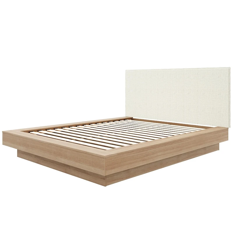 Lit plateforme Julian Queen Size avec tête de lit rembourrée
