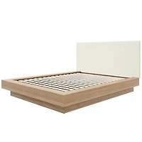 Lit plateforme Julian Queen Size avec tête de lit rembourrée