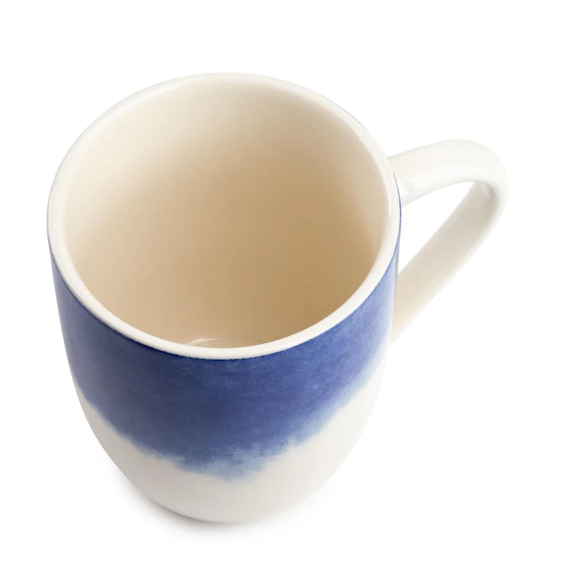 Thym & Table Tasse à café en grès goutte à goutte bleu, 15 fl oz