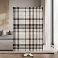 Sunbeam Heated Black Plaid Throw Microplush Faux Shearling 4 Heat 50x70