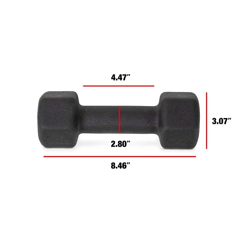 CAP Barbell, Black Neoprene Dumbbell, 7lb, Single