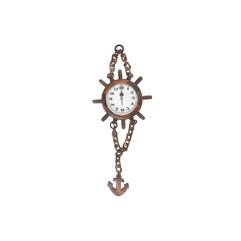 IH Casa Decor Clock De Chaîne De Roues En Bois En Bois Avec Ancre