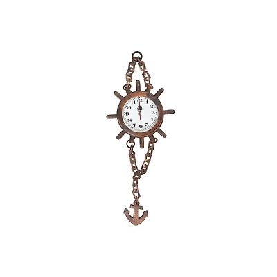 IH Casa Decor Clock De Chaîne De Roues En Bois En Bois Avec Ancre