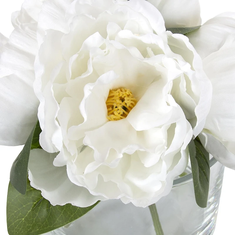 Fausses Pivoines Pascal Dans Un Vase En Verre de hometrends 19 cm h x 19 cm d