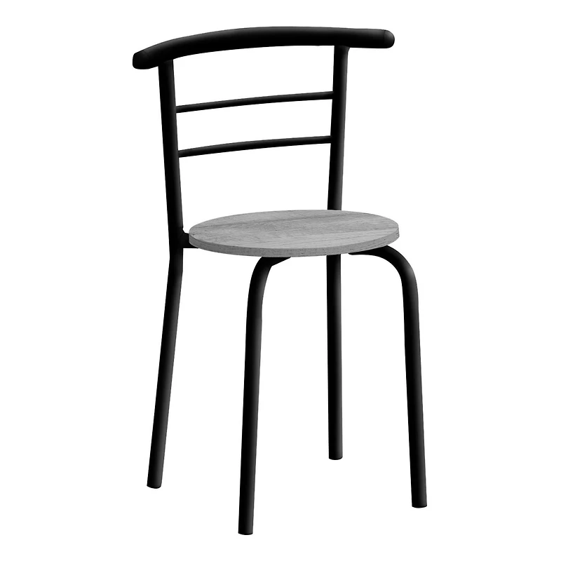 Monarch Specialties Ensemble De Table À Manger, Ensemble 3pcs, Petit, 32" L, Cuisine, Métal, Stratifié, Gris, Noir, Contemporain, Moderne