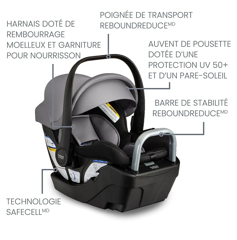 Britax Willow™ S Infant Car Seat with Alpine Base, Graphite Onyx