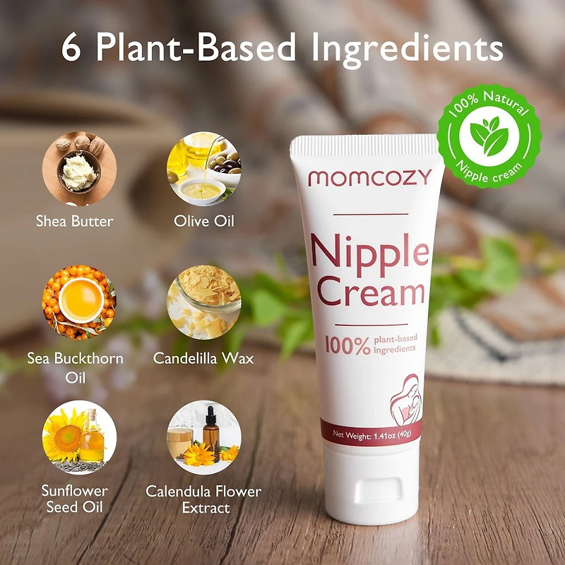 Momcozy 100% Natural Nipple Cream, 1.41 oz