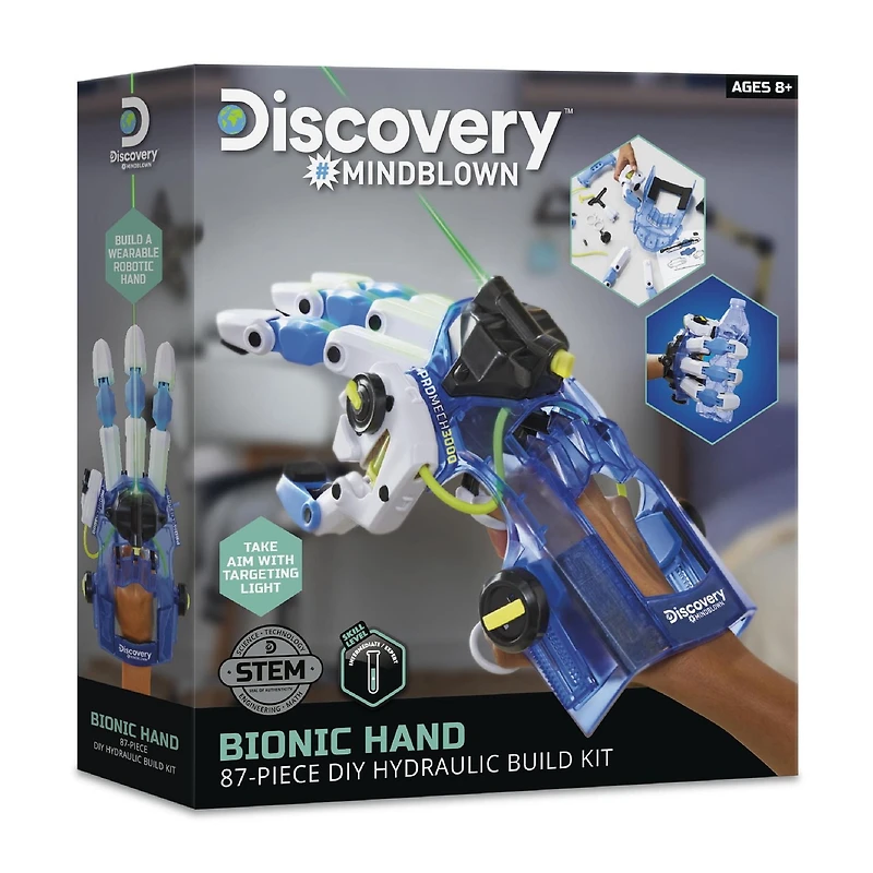 Discovery™ #Mindblown Bionic Hand 87-Piece DIY Hydraulic Build Kit, Bionic Hand