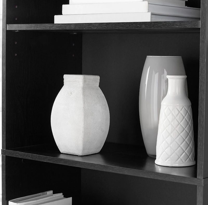 Mainstays 5-Shelf Bookcase with Adjustable Shelves, True Black Oak