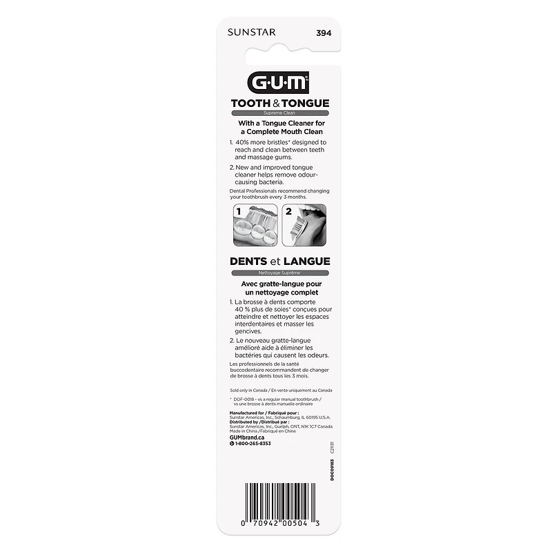 GUMᴹᴰ Tooth & Tongue Régulière, Moyenne, 2 pq
