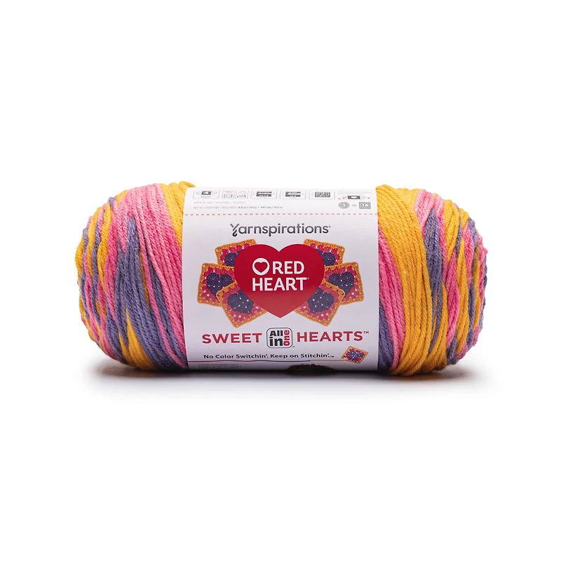 Laine acrylique Red Heart® AIO Sweet Hearts™ n° 4 Worsted (Moyenne), Bravery 250 g / 440 m