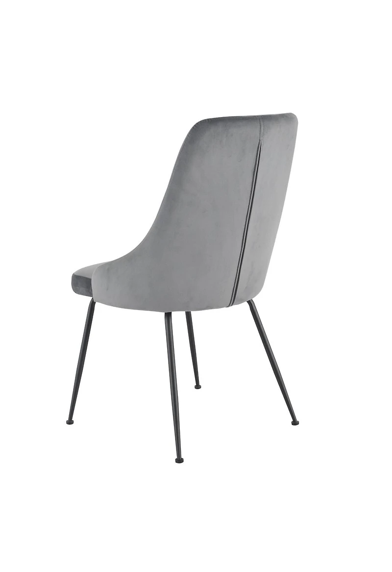 Topline Home Furnishings Velvet Side Chair with Black Legs