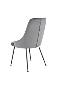 Topline Home Furnishings Velvet Side Chair with Black Legs