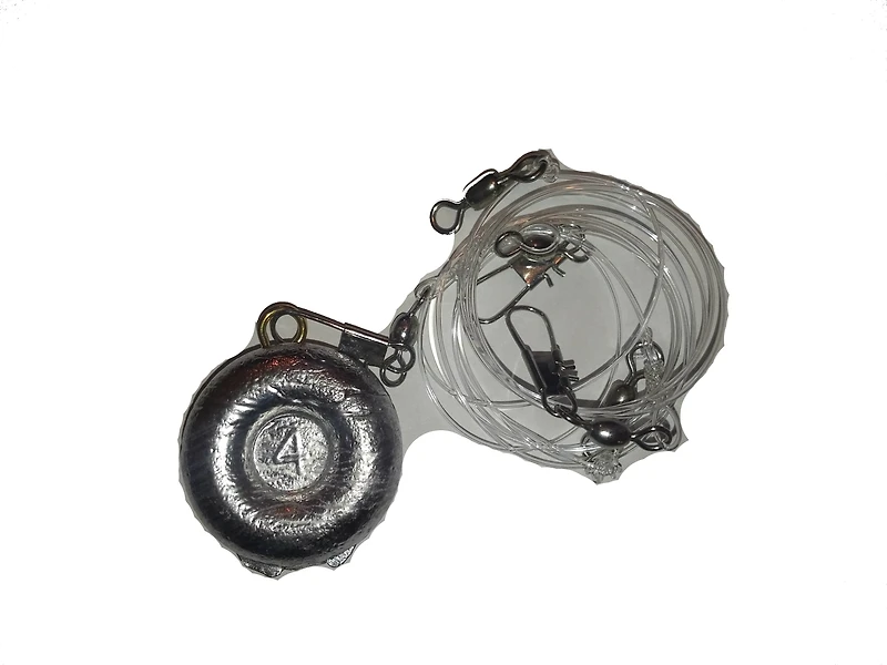 Jiggernaut STR.BS.RIG Jiggernaut Stripped Bass Bottom Hook Rig, 4/0 Hook, 60lb Mono - pas de poids