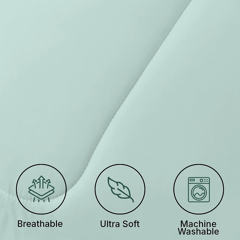 Beddora Ensemble de Lit 7 Pcs – Comprend une Couette, 2 Taies d'Oreiller, un Drap Plat, un Drap-Housse et 2 Taies d'Oreiller – Ultra-Doux, Toutes Saisons, Grand – Blanc Éclatant