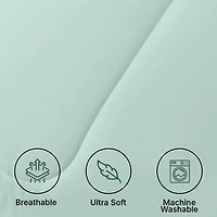 Beddora Ensemble de Lit 7 Pcs – Comprend une Couette, 2 Taies d'Oreiller, un Drap Plat, un Drap-Housse et 2 Taies d'Oreiller – Ultra-Doux, Toutes Saisons, Grand – Blanc Éclatant