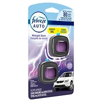 Assainisseur d’air pour voiture Febreze, éliminateur d’odeurs sous forme de pince pour bouche d’air d’automobile, parfum Tempête de minuit, 2unités 4ML