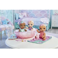 Sirène surprise BABY born Surprise – Poupée avec serviette violette et 20+ surprises