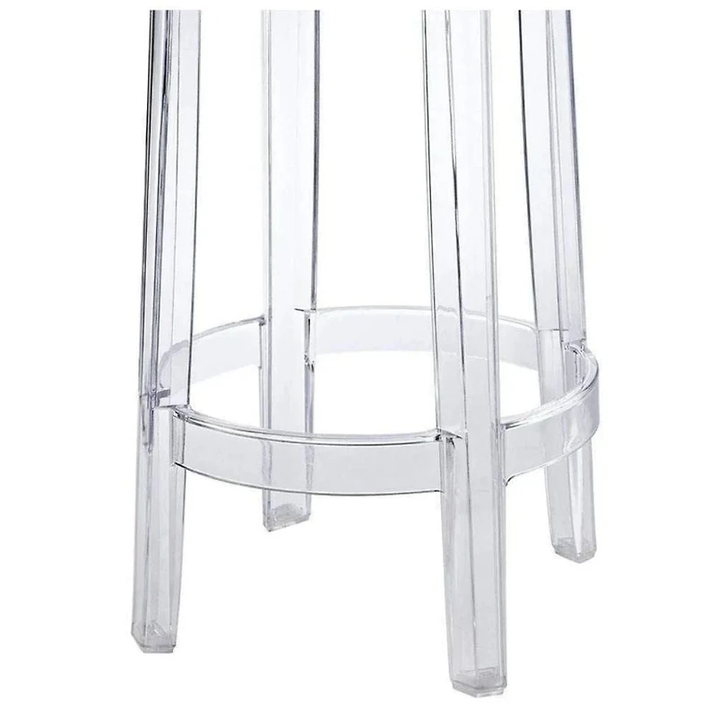 Heavenly Collection Clear Plastic Bar Stool