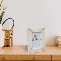 4X6 Marbre Blanc Avec Cadre D'Image En Laiton