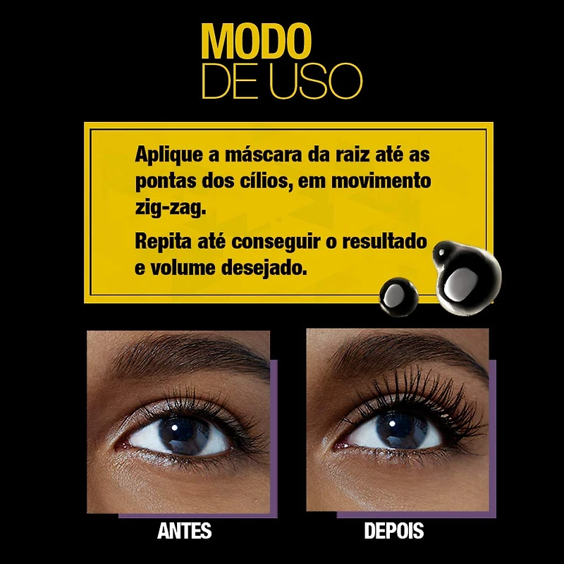 Maybelline New York Mascara lavable, Volum' Express, The Colossal Big Shot, 9.7 mL