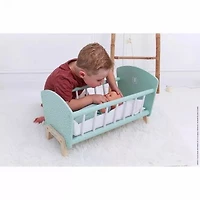 Janod Lit en Bois Zen - Jouet de Simulation avec Oreiller et Couverture - Accessoire pour Poupée - 3 Ans et Plus