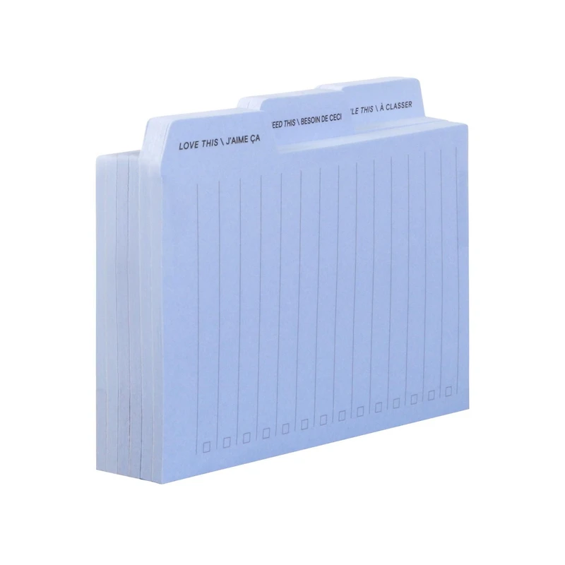 Feuillets à motifs Post-it®, paquet d’onglets, bleu 3.9 po x 2.9 po (99mm x 73mm)