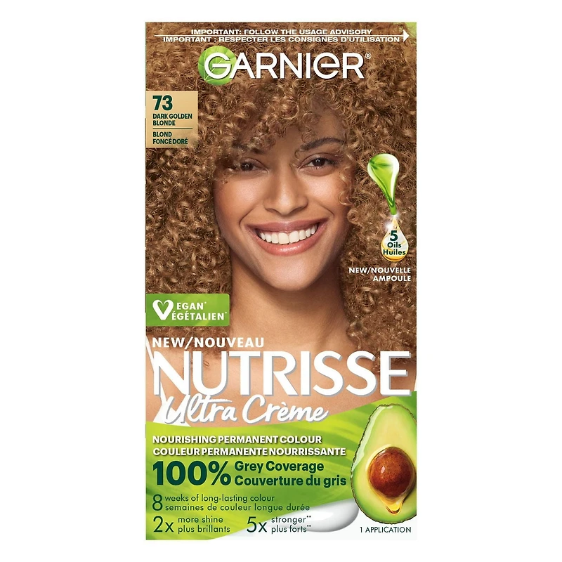 Garnier Nutrisse Ultra Crème, Coloration Permanente, Longue-Durée, 1 unité 100% Couverture des Cheveux Gris