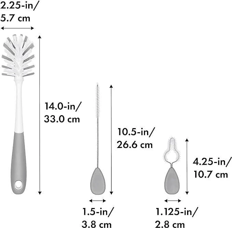 OXO Tot - Ensemble de Nettoyage pour Bouteilles d'Eau et Gobelets avec Paille - Outil Polyvalent Idéal pour Nettoyer les Biberons, Gobelets à Paille, Parties de Tire-lait - Équipement de Nourrissage p