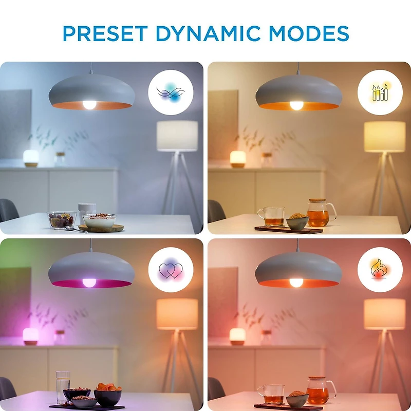 WiZ Lampe LED intelligente Squire équivalente à 60 watts, polychrome et blanc réglable, 2 200 K-6 500 K