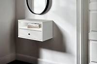 South Shore Essence LED Floating Side Table, in Pure White