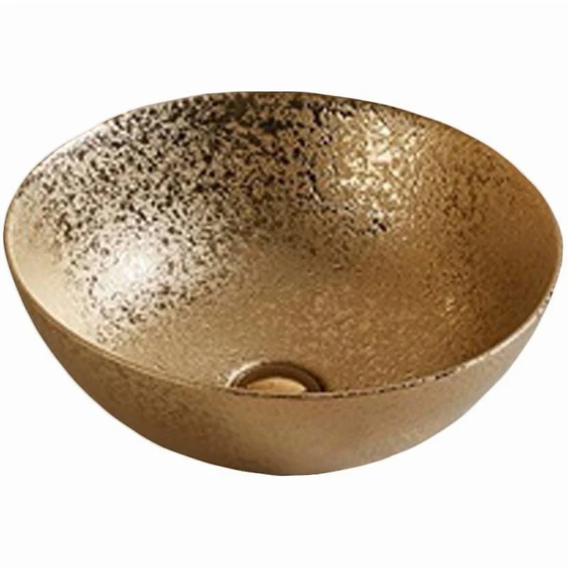 American Imaginations 16.34-in. W Above Counter Gold Bathroom Vessel Sink For Wall Mount Wall Mount Drilling AI-27995