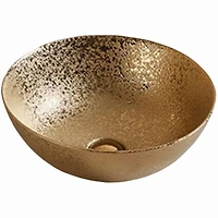 American Imaginations 16.34-in. W Above Counter Gold Bathroom Vessel Sink For Wall Mount Wall Mount Drilling AI-27995