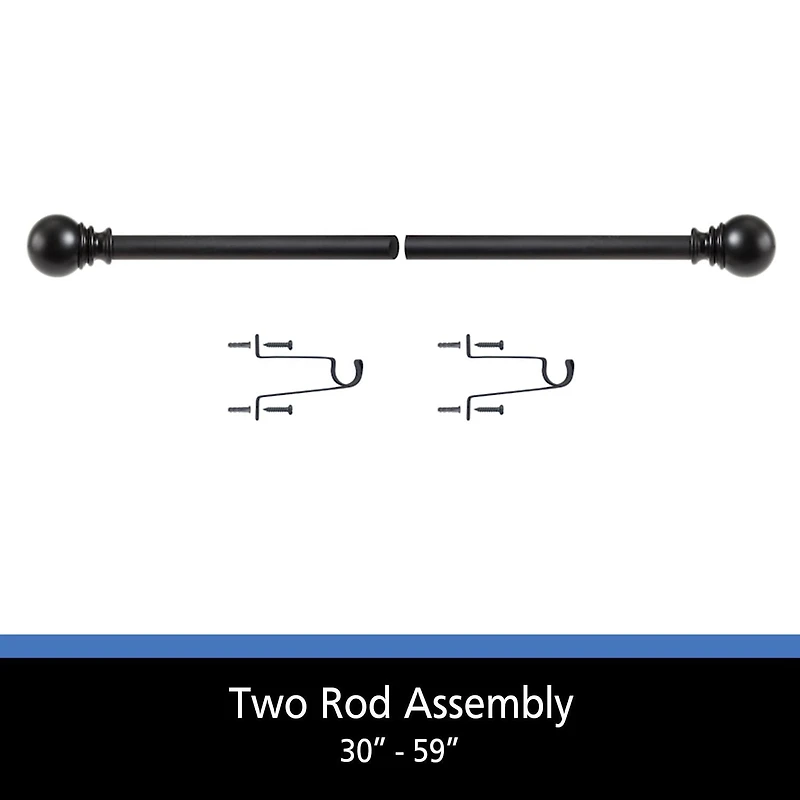 Mainstays 30-84” Adjustable Decorative Curtain Rod, 1” Diameter