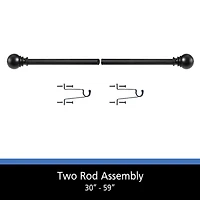 Mainstays 30-84” Adjustable Decorative Curtain Rod, 1” Diameter