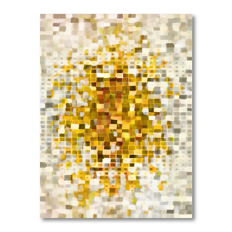Designart Glam Yellow Explosion Blocks Canvas Wall Art