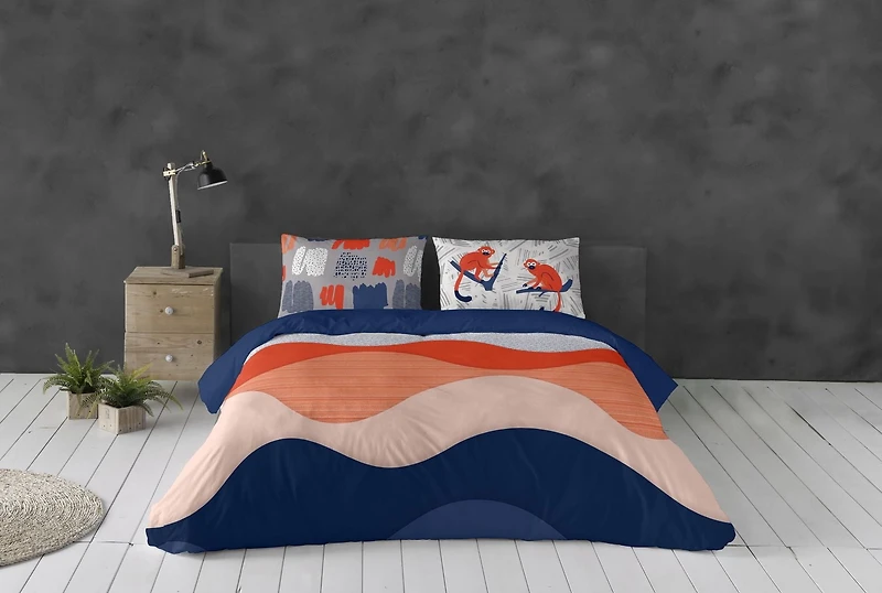Gouchee Home Mico Queen 3-Piece Duvet Cover Set – Modern Geometric Reversible Cotton Bedding